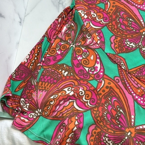 Trina Turk Moonlight Butterfly Asymmetrical Hem Dress Size Small Medium - Picture 7 of 14